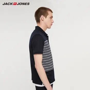 JackJones vyriški Polo Marškinėliai Medvilnės, Patogiai, Dryžuotas Turn-žemyn Apykaklės Polo Marškinėliai Vyrams Viršūnes Mada| 219206519