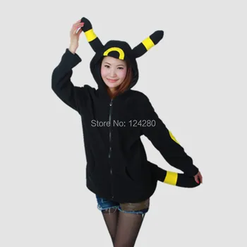 Japonijos Anime Pokemon moterų hoodie Umbreon Noctali Nachtara megztiniai striukė moterų palaidinukė hoodie su ausys, uodega akis Suaugusieji