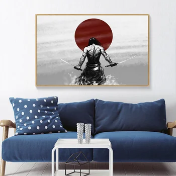 Japonų Samurajus Šiuolaikinės Tapybos Sienos dekoruotos Drobės, Paveikslai, Plakatai ir Spausdina Sienos Meno Nuotrauką Kambarį Namo Apdaila