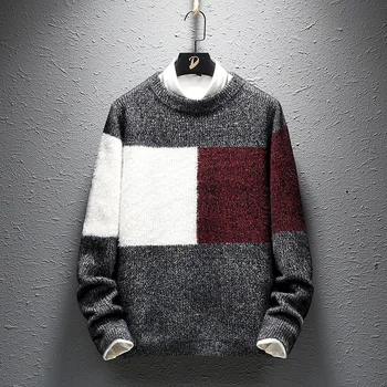 Japonų stiliaus Mados Prekės ženklo Sweater Mens O-Neck Slim Fit Džemperiai Mezgimo vientisos Spalvos Rudenį korėjos Stiliaus Atsitiktinis Mens Drabužiai