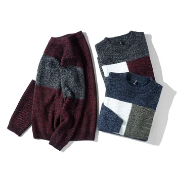 Japonų stiliaus Mados Prekės ženklo Sweater Mens O-Neck Slim Fit Džemperiai Mezgimo vientisos Spalvos Rudenį korėjos Stiliaus Atsitiktinis Mens Drabužiai