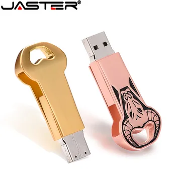 Jaster Pen ratai Metalo, Aukso/Rose Gold Bull Vadovas USB Flash Diskas 4GB 8GB 16Gb 32Gb 64Gb Personaliseren Pen Drive USB Atmintinės