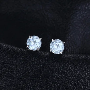 JewelryPalace 2c Originali Mėlyna Topazas Stud Auskarai 925 Sterlingas Sidabro Auskarai Moterims korėjos Earings bižuterijos 2021