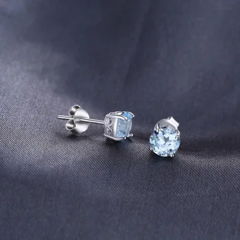 JewelryPalace 2c Originali Mėlyna Topazas Stud Auskarai 925 Sterlingas Sidabro Auskarai Moterims korėjos Earings bižuterijos 2021