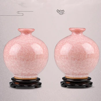 Jingdezhen Tradicinės Kinų keramikos Vaza Aukštos kokybės Ledo krekingo įstiklintas Spalvotų vazos Džiovintos gėlės konteineriai Namų deco