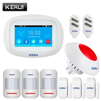 KERUI K52 Wifi, GSM APP Kontrolės Žadintuvo nustatymas Home Security GSM SMS 4.3 Colių TFT Spalvotas Belaidžio IOS/Android apsaugos nuo Įsilaužimo Signalizacijos Sistemos