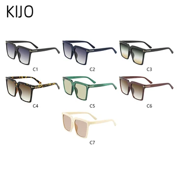 KIJO naujas mados didelių kvadratinių rėmo prabangos prekės gradientas brown akiniai vyrų retro akiniai nuo saulės