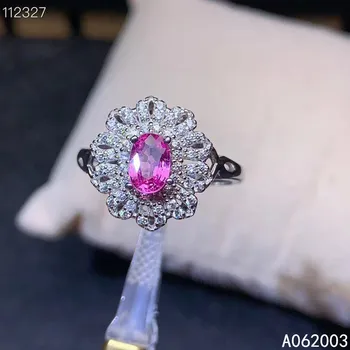 KJJEAXCMY bauda papuošalai 925 sterlingas sidabro inkrustacijos natūralus rožinis safyras naujus moteriškus žiedas prabangos Remti Nustatymo