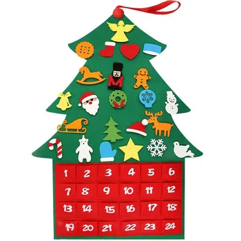 Kalėdinis Advento Kalendorius Jautėsi Kalėdų Eglutė Atgalinės Atskaitos Kalendorius Kalėdų Neaustinių Kalendorius Dovanų Maišelis