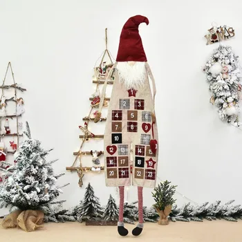 Kalėdų Dekoracijas Santa Claus Beveidis lėlės Kalendorius Pakabukas Advento Atgalinės atskaitos Kalendorius Sieninis Kalendorius Namų Puošybai