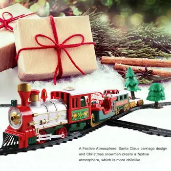 Kalėdų Elektros Geležinkelių Automobilių Mažas Traukinio Žaislų Vaikų Elektrinių Automobilių Berniukų Švietimo Automobilių Žaislas Kalėdų W6H6