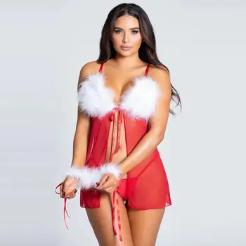 Kalėdų apatiniai Seksualus Nėriniai Skaidrus Suknelę, Apatinius Sleepwear Chemises porno kraujavimas iš Lenceria Egzotiškų Drabužių