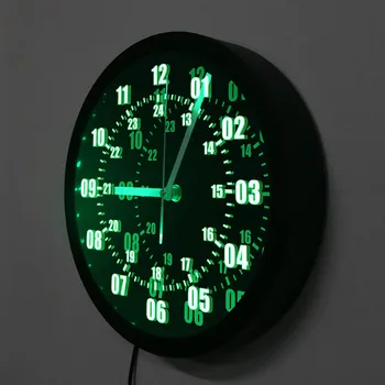 Karinės Laikas 24 Valandų Rodymo Neoninis Ženklas Sieninis Laikrodis su LED Apšvietimu Karinių Pasaulio Laiko Juostos Mėgėjų Neoninis Ženklas LED Sieninis Laikrodis
