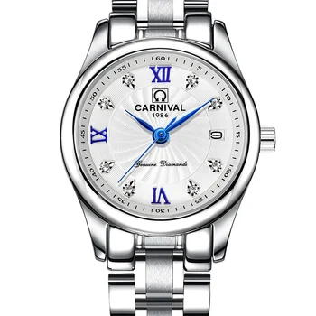 Karnavalas Prabangos Prekės ženklo Žiūrėti Moterų Kvarcinis Laikrodis Šveicarija Moterų Laikrodžiai Vyrų Vandeniui Karinės reloj hombre