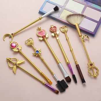 Karšto Pardavimo 8pcs/Set Anime Sailor Moon Grožio Aukso Makiažas Set /Kosmetikos Šepetėlių Star Sailor Milteliai Eyeshadow Lūpų Teptukas, Moteris Dovaną