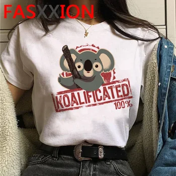 Kawaii Koala Marškinėliai Moterims 2020 Metų Vasaros Top marškinėliai Animacinių filmų Išsaugoti Koalas Grafinis Marškinėlius Plius Dydis Unisex Estetinės Tees Moteris