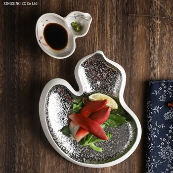 Keramikos Kūrybinis Užkandžių Lėkštės Japonų Virtuvė Asmenybės Keramikos Plokštės Buitinių Plokštės Nereguliarus Gryna Spalva Daržovių Patiekalas