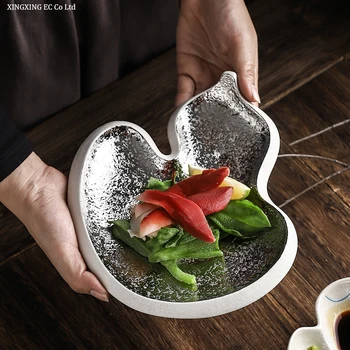 Keramikos Kūrybinis Užkandžių Lėkštės Japonų Virtuvė Asmenybės Keramikos Plokštės Buitinių Plokštės Nereguliarus Gryna Spalva Daržovių Patiekalas