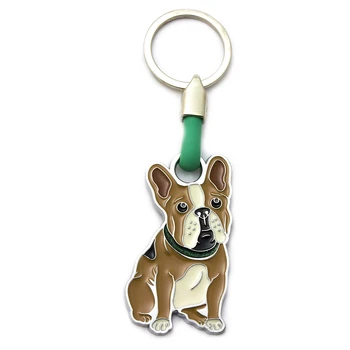 Keychain šuo prancūzų Buldogų Metalų 6 Cm.