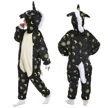 Kigurumi Gyvūnų Vienaragis Pižama Vaikams Žiemos Sleepwear Kugurumi Licorne Pižamos Vaikams Onesies Anime Panda Kostiumai Jumpsuit