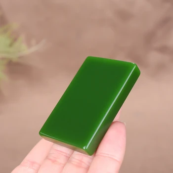 Kinijos Green Jade tuščią Pakabukas Karoliai Žavesio Papuošalų Mados Aksesuarai Ranka Raižyti Amuletas Dovanos Moterims Savo Laisvo lyno