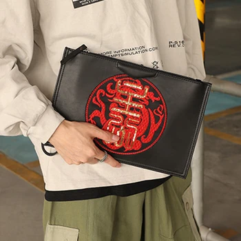 Kinų Stiliaus Dragon Siuvinėjimo Rankinė Moterims Spausdinti Sankabos IPad Maišelį Dizaineris Peties Crossbody Krepšiai Moterų 2021 Paketas