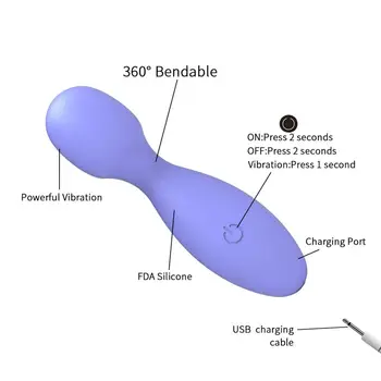 Klitorio Skatinti Stebuklinga Lazdelė, USB, AV Mini Vibratorius, Sekso Žaislas Moterims 2019 Naujo Dizaino Boulingo Formos Vibratorius G Spot Massager