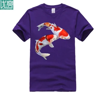 Koi Žuvų t-shirt Kinijos Koi Karpių Žuvų Grafinis Marškinėliai