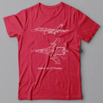 Kokybės Viršūnes Hipster Tees Karinės T-Shirt Rusijos Lėktuvas Naikintuvas - Dry Su 27 Sparno Planas F16 F22Custom Marškinėliai Spausdinimas