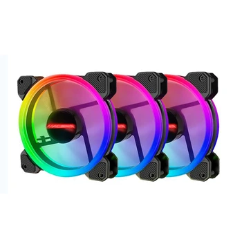 Kompiuteris PC Atveju Ventiliatorius RGB Reguliuoti LED Ventiliatorius Tylus Nuotolinio Kompiuterio Aušintuvo Aušinimo RGB Atveju Gerbėjų (3PCS+1 Valdiklis)