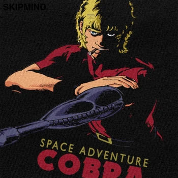 Kosmoso Nuotykių Kobra Marškinėliai Vyrams Medvilnės Japonų Anime T-shirt O-kaklo trumpomis Rankovėmis 80s Manga Tee Vasaros Marškinėlius Drabužių Dovana