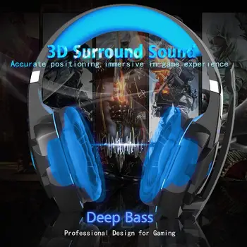 Kotion KIEKVIENOS Žaidimų Ausinės Geriausias Casque Deep Bass Stereo Ausines su Mic LED Šviesos PS4 Xbox Vienas PC Gamer