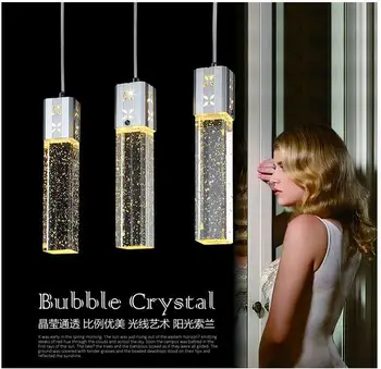 Kristalų Pakabukas Lemputė 3 Vadovo LED Žibintai Burbulas Naujas, Modernus Skiltyje priedai veltiniams, vilna Lempa piramidės Skaidrus, Pakabukas lempos
