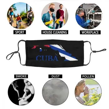 Kubos Kuba Žemėlapis, Vėliava Ne Vienkartiniai Veido Kaukė Anti Apsaugos Nuo Dulkių Dangtelis Unisex Respiratorius Mufelinė