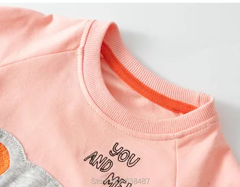 Kūdikiams, Vaikams, Hoodies Merginos Fleeces Palaidinės medvilniniai Kilpiniai Medvilniniai marškinėliai Tee Palaidinė Pink Viršūnes Baby Girl Drabužiai, Džemperis Mielas Lokys