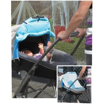 Kūdikio vežimėlio, apsaugos nuo saulės užuolaidos suristi saulės padengti medvilnės skėtį nuo saulės vežimėlio priedai