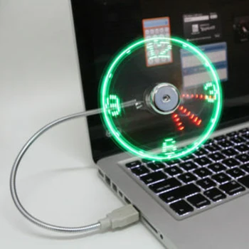 Kūrybos Mini USB Powered LED Laikrodis Realaus Laiko Ekranas Vasaros Aušinimo Neon Ventiliatorius Kompiuteris Nešiojamas Maitinimo Banko USB Ventiliatorius