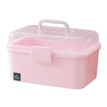 Kūrybos Multi-layer Vaikų Plaukų Aksesuarų Dėžutė Rožinės Plastikinės Sandėliavimo Langelį Darbalaukyje Kosmetika, Papuošalai Trijų sluoksnių Saugojimo Dėžutė