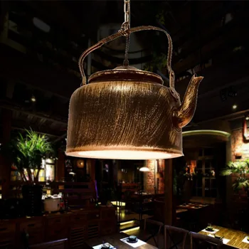 Kūrybos šviesą kaustytomis geležies virdulys liustra pramonės juostos apdailos liustra, kavinė restoranas lempos WF1123241
