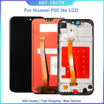 LCD Huawei P20 Lite LCD Ekranas +Touch Ekranas skaitmeninis keitiklis komplektuojami su rėmo HUAWEI P20 Lite ANE-LX1 ANE-LX3 Nova 3e lcd
