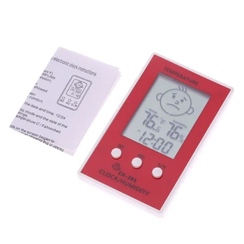 LCD Skaitmeninis Termometras su Drėgmėmačiu stalo Laikrodis, Temperatūra, Drėgmė, Temperatūros Matavimo stotį Diagnostinės