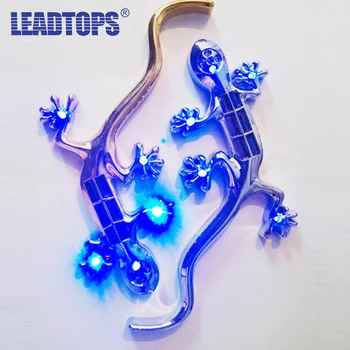 LEADTOPS 1pcs Universalus Saulės Gecko Karalius Įspėjamoji Lemputė Didelis Ryškus LED Lempos Automobilių Lipdukas 3D Lipdukai J