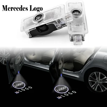 LED Automobilio Duris Dvasios Šviesos Mercedes AMG Auto Logotipas, Emblema Lazerinis Projektorius Sveiki Lempa Luces Benz E Klasė CLS CLA 2013-2018 m.