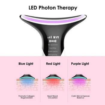 LED Fotonų Šilumos Terapija Veido Liftas Prietaisai, Vibracijos Veido Massager Grožio Mašina Raukšlių Dvigubo Smakro Odos Sugriežtinti EMS