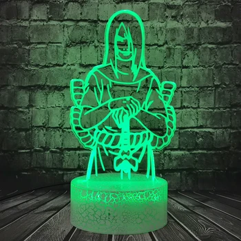 LED Nakties Šviesos Orochimaru Lempos Šventė Gimtadienį Paaugliams 3D Optinė 7 Spalvų Kaita, Animacinių filmų Naruto Hyūga Neji Stalo Lempa