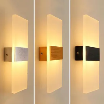 LED Siena Lempos, Miegamojo Lovos Laiptų Koridorius Akrilo Paprastas Sienų apšvietimo AC100-240V Dekoratyvinis Naktį Naktiniai Sienos šviesos