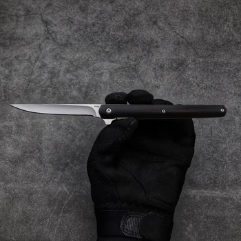LENGREN sulankstomas peilis 7cr13 ašmenys 58HRC Ebony rankena peilių lauko kempingas medžioklės peilis pjaustyti EDC vaisių peiliai