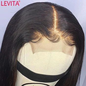 LEVITA Didmeninė Kaulų Tiesiai Nėriniai Perukas Brazilijos LaceFront Žmogaus Plaukų Perukai Moterims, nėriniai priekinės 4x4 Nėrinių Uždarymo Perukas Ne Remy