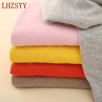 LHZSYY 2019 Moterų Megztinis Mados Plonas, Kietas, Rudens ir Žiemos Šilti Megztiniai Golfo Megztinis Džemperis Moterims, 22 spalvų pasirinkimas