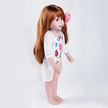 LIEPOS DAINA 55cm Full Silikono Kūno Reborn Baby Doll Žaislas Mergina Naujagimių Maudytis Kartu Žaislas Gimtadienis Vaikams